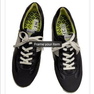 Ecco Golf Street Sport Golf Shoes Black Lime Size 45 10.5 US Mens